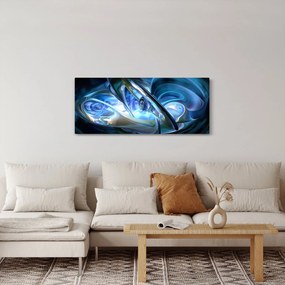 Tabloul fractalilor în albastru (120x50 cm)