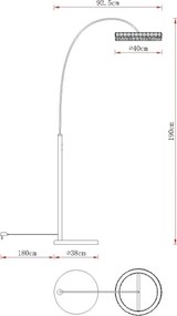 Globo 67387S - Lampă de podea LED reglabilă LAUREL LED/35W/230V 3000/4000/6000K
