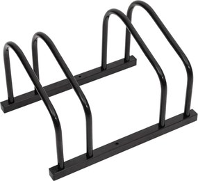 vidaXL Suport de biciclete, pentru 2 biciclete, negru, oțel