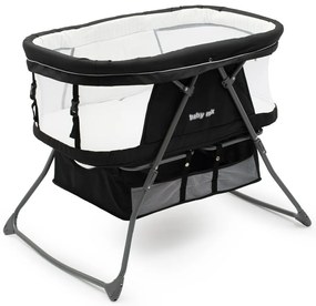 Pătuț pliabil Baby Mix Dreamy Nest negru, 92 x 70x 76 cm