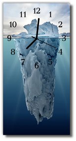 Ceas de perete din sticla vertical Albastru ghețar peisaje montane