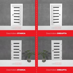 Usa de interior echipata cu usita batanta pentru pisici catei Alb, Folie Decor