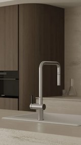 MOMI Baterie Bucătărie cu Pipă Extractibilă – Oțel Șlefuit (BKM_F73N)