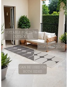 Covor tip traversă pentru interior și exterior alb-negru 80x250 cm Duet Bowen – NORTHRUGS