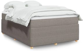 vidaXL Pat continental cu saltea gri taupe 140x200 cm material textil