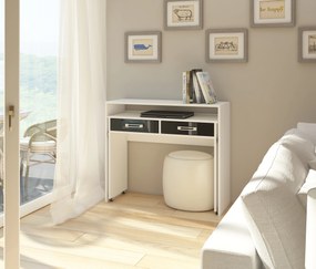 Masă PC Zoe (alb + Negru lucios). 780215