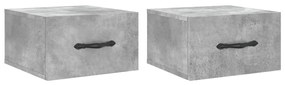 vidaXL Noptiere montate pe perete 2 buc. gri beton 35x35x20 cm