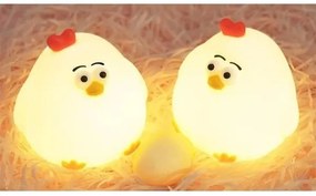 Lampă de veghe LED reîncărcabilă, reglabilă, pentru copii, 1 W/5 V, 3000 K, 800 mAh, puișor