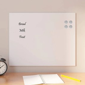 vidaXL Tablă magnetică de perete, alb, 50x40 cm, sticlă securizată