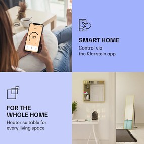 Klarstein La Palma 900 smart, încălzitor, infraroșu, 40x160cm, 900W, partea frontală cu oglindă