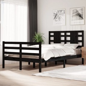 3104282 vidaXL Cadru de pat, negru, 120x200 cm, lemn masiv de pin