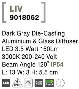 Mini Aplica LED ambientala pentru iluminat exterior IP54 LIV neagra