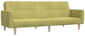337410 vidaXL Canapea extensibilă cu 2 locuri, verde, material textil