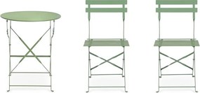 Set de dining pentru grădină verde salvie din oțel pentru 2 persoane Austin – Bizzotto
