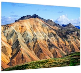 Tablou pe sticlă - Landmannalaugar (70x50 cm)