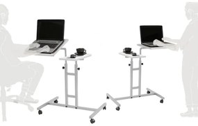 Măsuță ajustabilă GLEN 87x67 cm albă