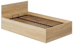 Pat de o persoană 120 cm Discutibles (stejar sonoma) (cu somieră) (cu sp. depozitare). 1116306