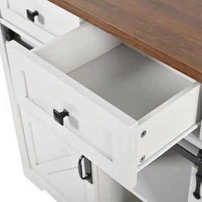 Insulă de bucătărie cu blat rabatabil, Bej | Aosom Romania