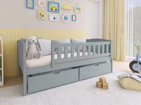 Pat pentru copii 90 cm Jerasto (Gri) (cu somieră) (cu sp. depozitare). 1103329