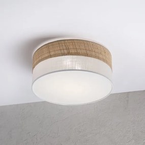 Plafonieră SIRJA DOUBLE BOHO, 2xE14/15W/230V, Ø 35 cm, bej/alb
