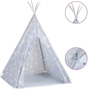 vidaXL Cort de copii teepee cu geantă, gri, 115x115x160 cm, poliester