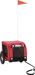 vidaXL Remorcă bicicletă animale companie, roșu/negru, oxford/fier