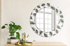 Oglinda rotunda rama cu imprimeu Pene