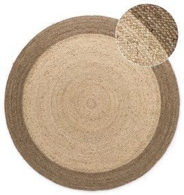 Covor grej reversibil, țesut manual rotund din iută ø 200 cm Jutta Greige – Hanse Home