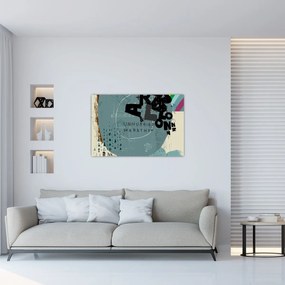 Tablou - Flying balon cu curcubeu (90x60 cm)