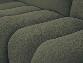 Colțar verde cu tapițerie din țesătură bouclé (cu colț pe partea stângă/cu șezlong) Azra – Bobochic Paris