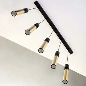 Lustră pe cablu Jupiter 2012 ALAS 5xGU10/10W/230V negru/auriu