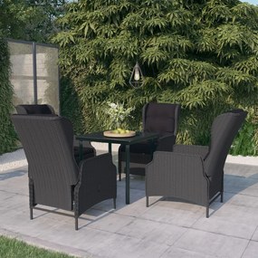 vidaXL Set mobilier pentru grădină, 5 piese, gri închis