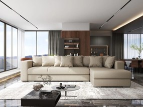 Colțar extensibil dumonde cu ladă de depozitare si sezut confortabil din spuma high-density, Gloria Enjoy Camel II 320x183 cm