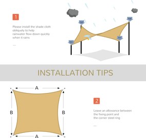 Outsunny Cort Parasolar Dreptunghiular pentru Exterior cu Protecție UV Respirabil cu Frânghii de Fixare, 3x4 m, Bej | Aosom Romania