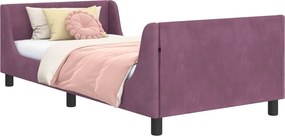 vidaXL Cadru de pat pentru copii cu spătar Violet 80 x 200 cm Catifea