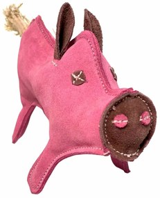 Jucărie pentru câini PafDog Purcelușul Pinky din piele și iută, 28 cm