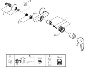 GROHE 23634001 - Baterie de duș DN 15, crom lucios