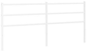 355452 vidaXL Tăblie de pat metalică, alb, 200 cm