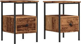 vidaXL Noptiere, 2 buc, lemn învechit, 34x36x50 cm, lemn prelucrat