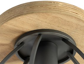 Plafoniera industrială gri închis cu lemn - Arthur