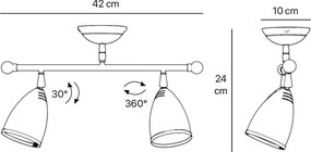 Plafoniera cu 2 spoturi directionabile Stoccolma