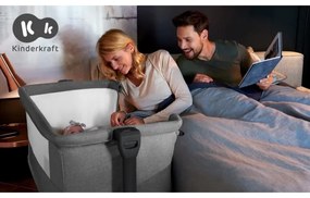 Pătuț pentru bebeluși KINDERKRAFT NESTE GROW gri deschis