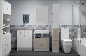 Dulap baie TemaHome Combi, lățime 24,3 cm, gri - maro