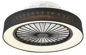 Ventilator de tavan negru 47cm incl. LED Dimmable cu telecomandă - Emily