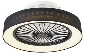 Ventilator de tavan negru cu efect de stea 47cm Incl. LED Dimmabil cu telecomandă - Emily