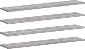 vidaXL Rafturi de perete, 4 buc., gri sonoma, 100x20x1,5 cm, lemn