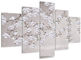 Tablou - Flori într-un peisaj gri (150x105 cm)