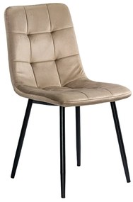 Scaun living din catifea cu picioare metalice BUC 211 bej