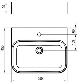Ravak XJX01155006 - Lavoar pe blat CERAMIC SLIM 55x45 cm ceramică/alb