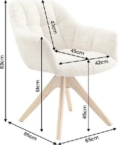 Scaun pivotant PAPILLON tesatura chenille/ stejar